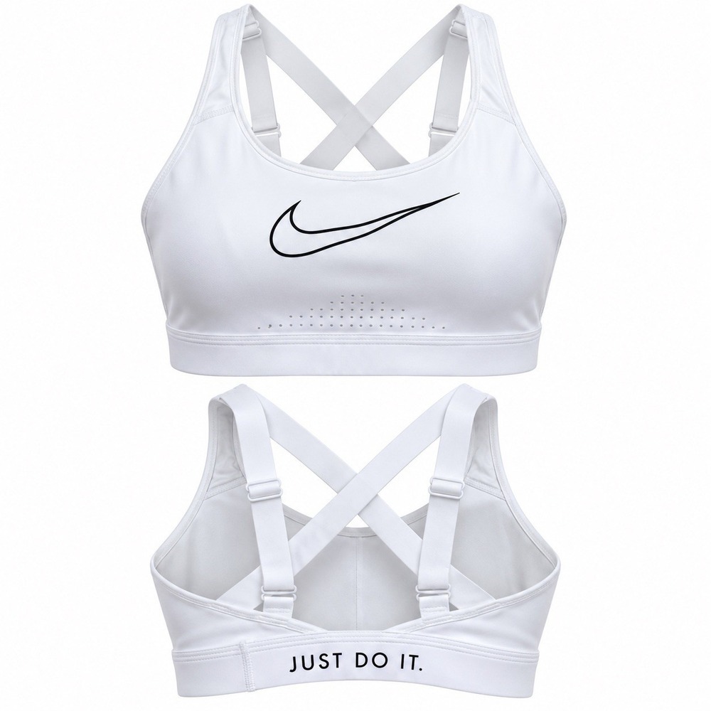 Nike Team Impact Strappy Sports Bra Women’s Small White High Support CW7273-100